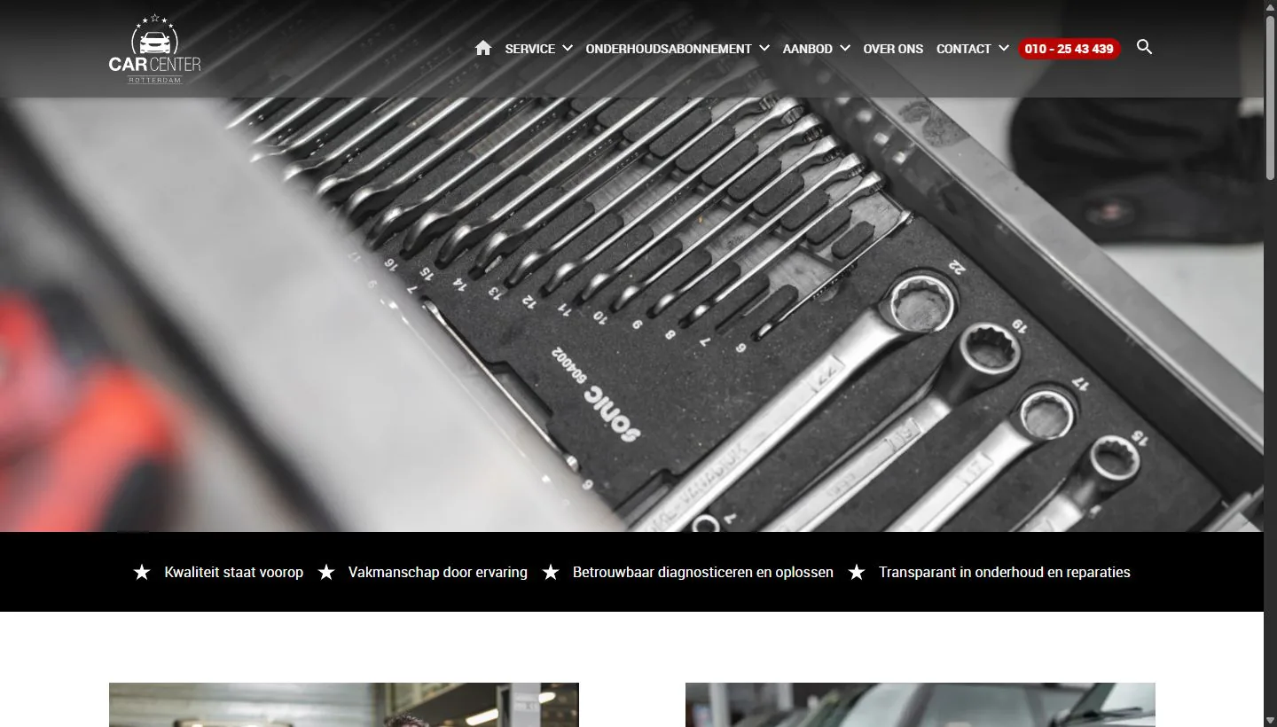 Hero van de website van Carcenter Rotterdam