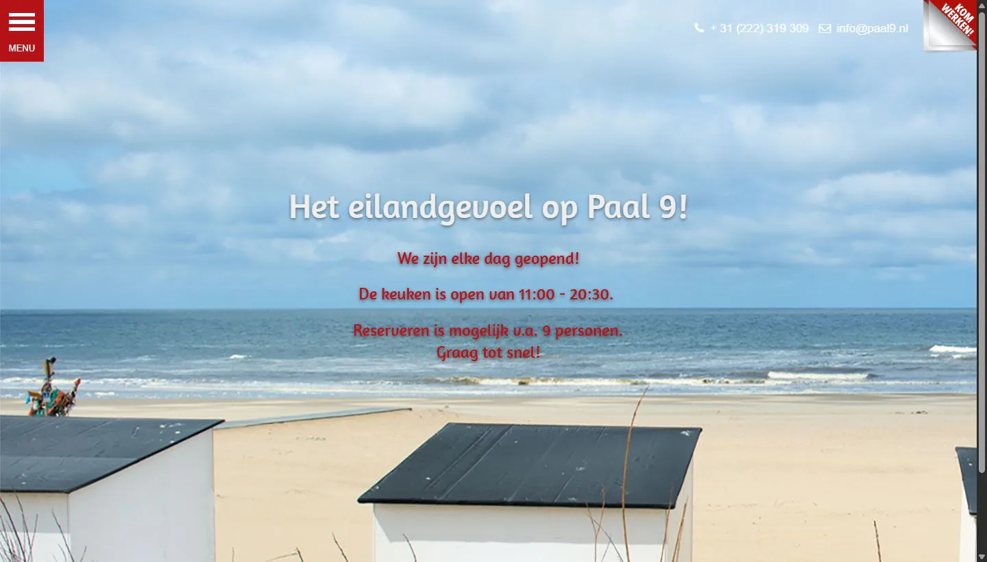 Hero van de website van Paal 9